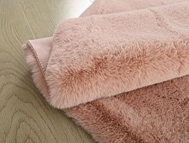 Круглый ковер в гостиную из искусственного меха RABBIT PREMIUM MS1000 PINK Круг