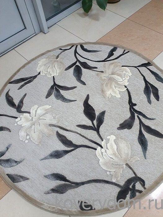 Рельефный ковер из вискозы GENOVA Цветы 38070 6535 90 КРУГ Рельефный ковер из вискозы GENOVA Цветы 38070 6535 90 КРУГ