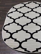 Ковер MEGA CARVING WK d422 CREAM-D.NAVY Овал