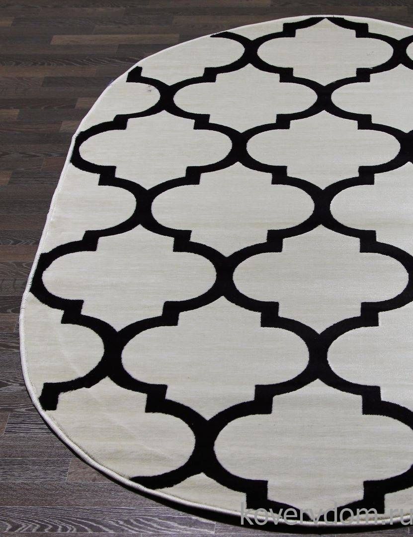 Ковер MEGA CARVING WK d422 CREAM-D.NAVY Овал Ковер MEGA CARVING WK d422 CREAM-D.NAVY Овал