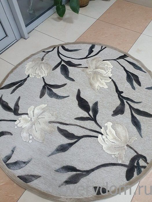 Рельефный ковер из вискозы GENOVA Цветы 38070 6535 90 КРУГ Рельефный ковер из вискозы GENOVA Цветы 38070 6535 90 КРУГ