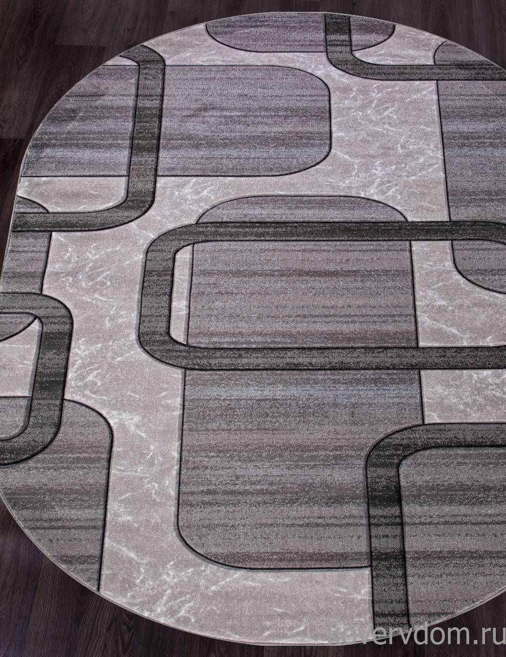 Ковер MEGA CARVING D465 LIGHT GRAY Овал Ковер MEGA CARVING D465 LIGHT GRAY Овал